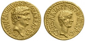 ROMAN COINS 
 IMPERATORIAL COINAGE 
 Mark Antony and Octavian . Aureus by M. Barbatius, quaest., 41 BC. AV 8.06 g. M.ANT.IMP.AVG. III. VIR.R.P.C.M.B...