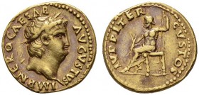 ROMAN COINS 
 ROMAN EMPIRE 
 NERO, 54-69. Aureus, 66-67. AV 7.26 g. IMP NERO CAESAR - AVGVSTVS Laureate head r. Rev. IVPPITER - CVSTOS Jupiter, nude...