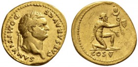 ROMAN COINS 
 ROMAN EMPIRE 
 DOMITIANUS Caesar, 69-81. Aureus, struck under Vespasian, 77-78. AV 7.33 g. CAESAR AVG F – DOMITIANVS Laureate head r. ...