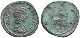 ROMAN COINS 
 ROMAN EMPIRE 
 JULIA DOMNA, wife of Sept. Severus, 193-217. Sestertius, 198. AE 22.50 g . IVLIA - AVGVSTA Draped bust r., hair waved w...