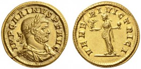 ROMAN COINS 
 ROMAN EMPIRE 
 CARINUS, 283-285. Aureus. AV 6.05 g. IMP CARIN - VS PF AVG Laureate, draped and cuirassed bust r. Rev. VENE - RI - VICT...