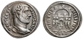 ROMAN COINS 
 ROMAN EMPIRE 
 DIOCLETIANUS, 284-305. Argenteus, Siscia , 295. AR 3.19 g. DIOCLETI - ANVS AVG Laureate head r. Rev. VIRTVS - MILITVM /...