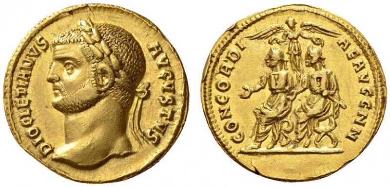ROMAN COINS 
 ROMAN EMPIRE 
 DIOCLETIANUS, 284-305. Aureus, Cyzicus , about 29...