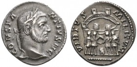 ROMAN COINS 
 ROMAN EMPIRE 
 CONSTANTIUS I Caesar, 293-305. Argenteus, Treveri , 298-299. AR 2.87 g. CONSTA - NTIVS NC Laureate head r. Rev. VIRTVS ...