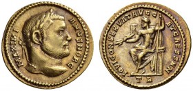 ROMAN COINS 
 ROMAN EMPIRE 
 GALERIUS MAXIMIANUS Caesar, 293-305. Aureus, Treveri , about 303. AV 4.88 g. MAXIMI - ANVS NOB C Laureate head r. Rev. ...
