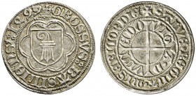 SCHWEIZER MÜNZEN & MEDAILLEN 
 BASEL, STADT 
 Groschen 1499 (1901). Spätere Nachprägung mit rostigen Stempeln. HMZ 2­52e. 4,61 g.
 Selten. Nur 300 ...