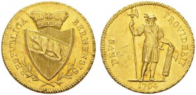 SCHWEIZER MÜNZEN & MEDAILLEN 
 BERN, STADT 
 2 Duplonen 1794. Fr. 186; HMZ 2­211b. 15,17 g.
 GOLD. Vorzügliches Exemplar mit feiner Goldpatina