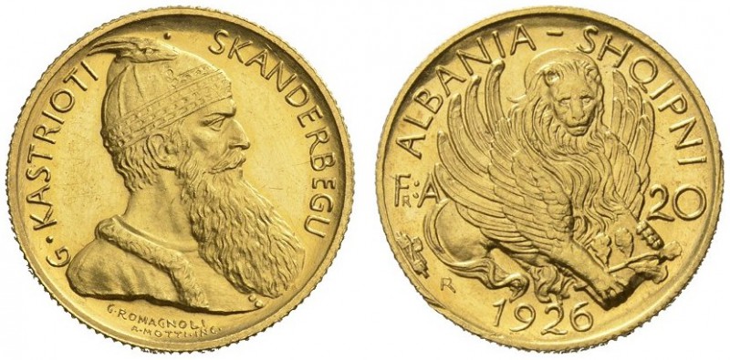 EUROPEAN COINS & MEDALS 
 ALBANIEN 
 REPUBLIK/KÖNIGREICH 
 Amet Zogu I., 1925...