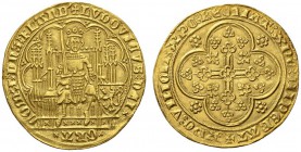 EUROPEAN COINS & MEDALS 
 BELGIEN 
 FLANDERN 
 Louis de Male, 1346-1384. Chaise d'or s.d. LVDOVICVS DEI COM ET DNS FLAND. Der Graf thront von vorne...
