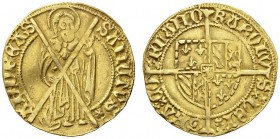 EUROPEAN COINS & MEDALS 
 BELGIEN 
 FLANDERN 
 Karl der Kühne, 1467-1477. Florin d'or de Bourgogne s.d. Delm. 493; Fr. 189. 3,36 g.
 GOLD. Sehr sc...