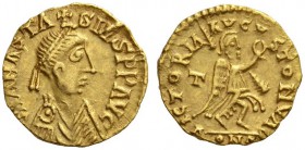 EUROPEAN COINS & MEDALS 
 FRANCE MEROVINGIENS 
 TOLOSA (TOULOUSE) 
 Charles Martel, 717-741. Triens s.d. Imitant une émission d'Anastase. DN ANASTA...