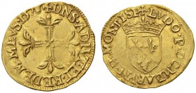 EUROPEAN COINS & MEDALS 
 FRANCE FEODALE 
 DOMBES 
 Louis II de Bourbon-Montpensier, 1560-1582. Ecu d'or 1578. Divo 28 var.; Fr. 122. 3,28 g.
 OR....