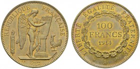 EUROPEAN COINS & MEDALS 
 FRANCE 
 TROISIEME REPUBLIQUE, 1870-1940. 
 100 Francs 1914 A, Paris. Essai en bronze-aluminium. REPUBLIQUE FRANCAISE. Gé...