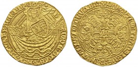 EUROPEAN COINS & MEDALS 
 CHOICE COLLECTION OF ENGLISH GOLD COINS 
 Henry V, 1413-1422. Noble n.d., London. Class D. Mullet and annulet by sword, tr...