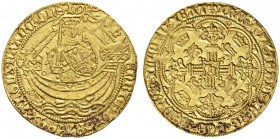 EUROPEAN COINS & MEDALS 
 CHOICE COLLECTION OF ENGLISH GOLD COINS 
 Henry VI, 1422-1461. Noble n.d., London. Standard type with annulet by sword-arm...