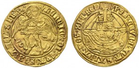 EUROPEAN COINS & MEDALS 
 CHOICE COLLECTION OF ENGLISH GOLD COINS 
 Henry VII, 1485-1509. Angel n.d. (1507-1509), London. Initial mark pheon. Class ...