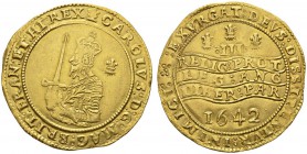 EUROPEAN COINS & MEDALS 
 CHOICE COLLECTION OF ENGLISH GOLD COINS 
 Charles I, 1625-1649. Triple Unite 1642, Oxford Mint. CAROLVS D G MAG BRIT FRAN ...
