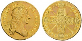 EUROPEAN COINS & MEDALS 
 CHOICE COLLECTION OF ENGLISH GOLD COINS 
 Charles II, 1660-1685. 5 Guineas 1682, London. Second bust. CAROLVS II DEI GRATI...