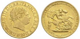 EUROPEAN COINS & MEDALS 
 CHOICE COLLECTION OF ENGLISH GOLD COINS 
 George III, 1760-1820. Sovereign 1820, London. Fr. 371; K./M. 674; Spink 3785C. ...