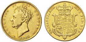 EUROPEAN COINS & MEDALS 
 CHOICE COLLECTION OF ENGLISH GOLD COINS 
 George IV, 1820-1830. Sovereign 1825, London. Fr. 377; K./M. 696; Spink 3801. 7,...