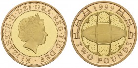 EUROPEAN COINS & MEDALS 
 CHOICE COLLECTION OF ENGLISH GOLD COINS 
 Elizabeth II, since 1952. 2 Pounds 1999. Rugby world cup. K./M. 999b. 16,05 g.
...