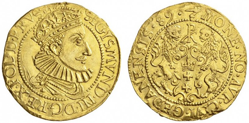 EUROPEAN COINS & MEDALS 
 POLEN 
 DANZIG 
 Stadt. Dukat 1589. Mit Titel Sigis...