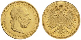 HABSBURGISCHE ERBLANDE- ÖSTERREICH 
 KAISERREICH ÖSTERREICH 
 Franz Joseph I., 1848-1916. 20 Kronen 1894, Wien. Fr. 504; J. 379; K./M. 2806. 6,77 g....
