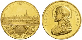 HABSBURGISCHE ERBLANDE- ÖSTERREICH 
 STÄDTE IN DEN HABSBURGISCHEN ERBLANDEN 
 WIEN 
 Goldmedaille zu 6 Dukaten o.J. (nach 1843). Von K. Lange. Soge...