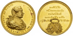 DEUTSCHE MÜNZEN UND MEDAILLEN 
 THURN UND TAXIS 
 FÜRSTEN 
 Carl Anselm, 1773-1805. Goldmedaille 1786. Von J. M. Bückle. Auf die Huldigung von Frie...