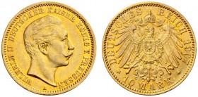 SAMMLUNG REICHSGOLD 
 PREUSSEN 
 Wilhelm II., 1888-1918. 10 Mark 1907 A. Fr. 3835; J. 251; K./M. 520. 3,98 g.
 GOLD. Attraktives, fast unzirkuliert...