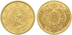 COINS & MEDALS FROM OVERSEAS 
 JAPAN 
 Mutsuhito, 1867-1912. 10 Yen 1871 (year 4, Meiji era), Osaka. Fr. 46; K./M. Y
 GOLD. In NGC Slab, graded MS ...