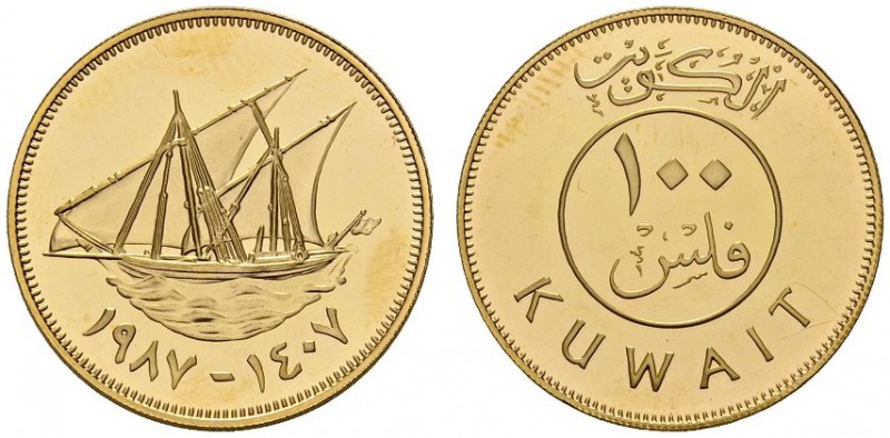 COINS & MEDALS FROM OVERSEAS 
 KUWAIT 
 Jabir Ibn Ahmad, 1977-2006. 100 Fils A...