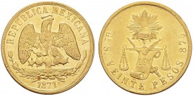 COINS & MEDALS FROM OVERSEAS 
 MEXICO 
 Maximilian, 1864-1867. 20 Pesos 1871 Go-S, Guanajuato. Fr. 124; K./M. 414.4. 27,02 g.
 GOLD. Rare in this q...