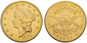COINS & MEDALS FROM OVERSEAS 
 USA 
 LIBERTY HEAD (MOTTO ON REVERSE) TWENTY D. (1866-1876) 
 20 Dollars 1876 S, San Francisco. Fr. 175; K./M. 74.2....