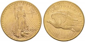 COINS & MEDALS FROM OVERSEAS 
 USA 
 SAINT GAUDENS TWENTY DOLLARS (1907-1933) 
 20 Dollars 1908 D, Denver. Fr. 187; K./M. 127. 33,43 g.
 GOLD. In ...