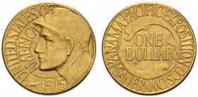 COINS & MEDALS FROM OVERSEAS 
 USA 
 COMMEMORATIVE ISSUE 
 Panama-Pacific exposition. Dollar 1915 S, San Francisco. Fr. 101; K./M. 136. 1,66 g.
 G...
