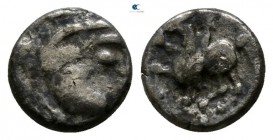 Eastern Europe. Imitation of Philip II of Macedon circa 200-0 BC. Obol AR. "Kapostaler Kleingeld" type