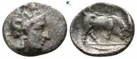 Lucania. Thourioi 400-350 BC. Diobol AR