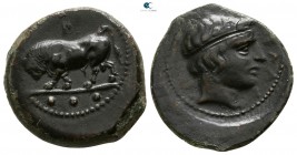 Sicily. Gela 420-405 BC. Tetras Æ