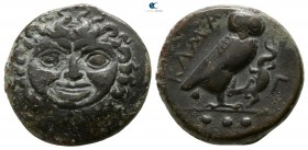Sicily. Kamarina 425-405 BC. Tetras Æ