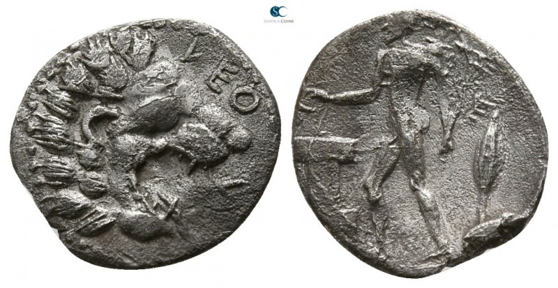 Sicily. Leontinoi 450-440 BC. 
Litra AR

11mm., 0,56g.

ΛΕΟΝ; lion's head r...