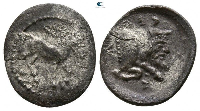Sicily. Syracuse 465-450 BC. 
Litra AR

12mm., 0,69g.

Bridled horse standi...