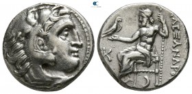 Kings of Macedon. Kolophon. Antigonos I Monophthalmos 320-301 BC. In the name and types of Alexander III. Struck circa 310-301 BC.. Drachm AR