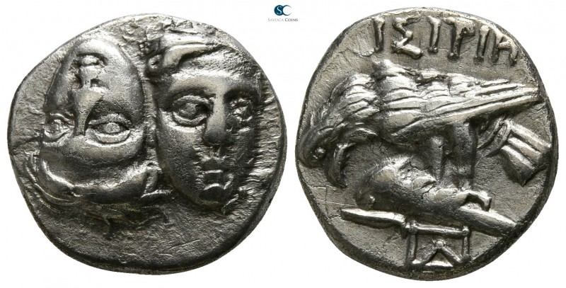 Moesia. Istrus circa 400-300 BC. 
Drachm AR

15mm., 4,70g.

Facing male hea...