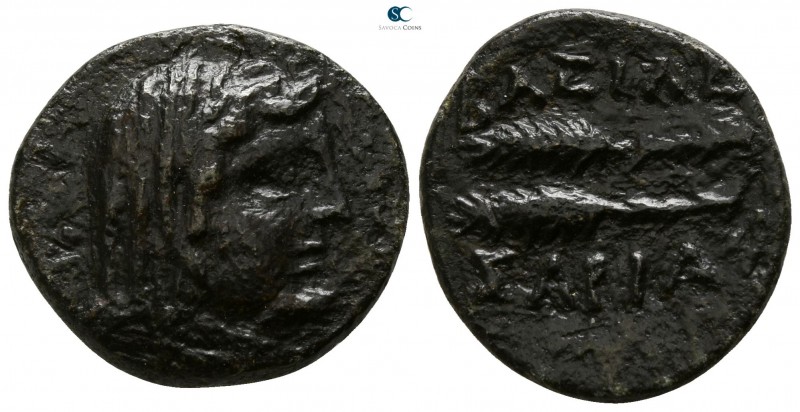 Kings of Scythia. Sariakos 180-150 BC. 
Bronze Æ

18mm., 5,47g.

Veiled hea...