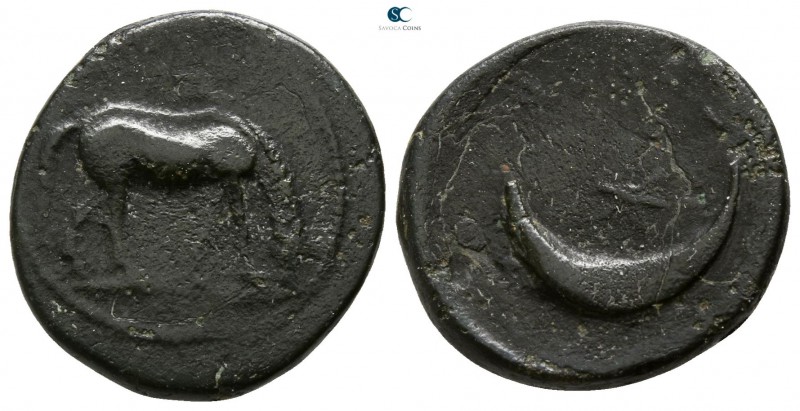 Thessaly. Pharkadon circa 400-350 BC. 
Dichalkon Æ

16mm., 3,81g.

Horse gr...