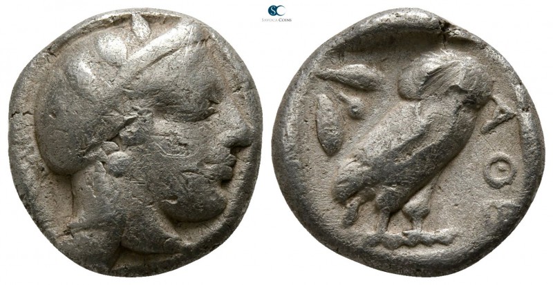 Attica. Athens 454-404 BC. 
Drachm AR

13mm., 3,90g.

Head of Athena with p...