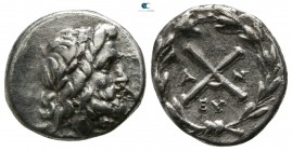 Achaia. Achaian League. Antigoneia (Mantinea) 188-180 BC. Hemidrachm AR