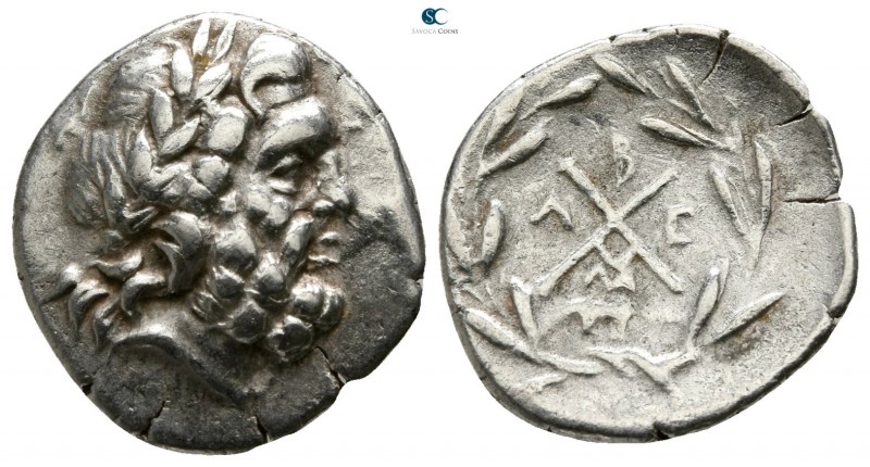 Achaia. Achaian League. Megalopolis. Achaian League circa 175-168 BC. 
Hemidrac...