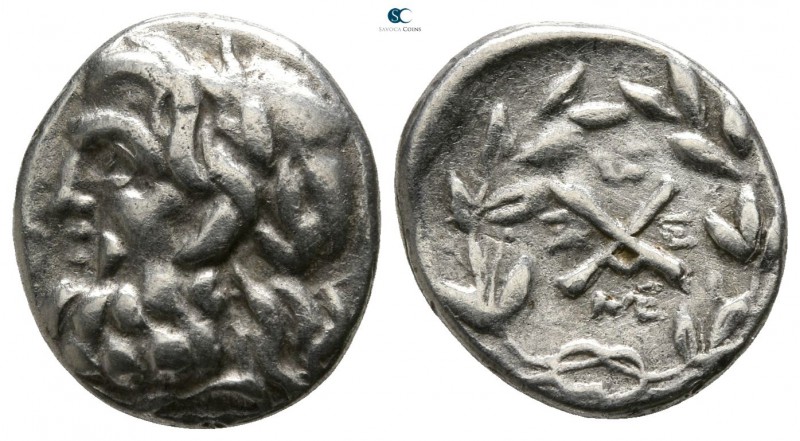 Achaia. Achaian League. Messene 191-183 BC. 
Hemidrachm AR

13mm., 2,44g.

...